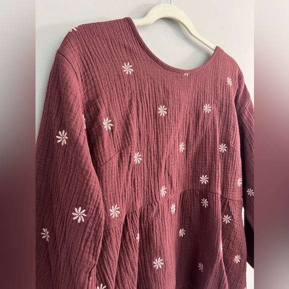 Madewell Embroidered Lightspun Peplum Open-Back Top, Size Small - Picture 5 of 8